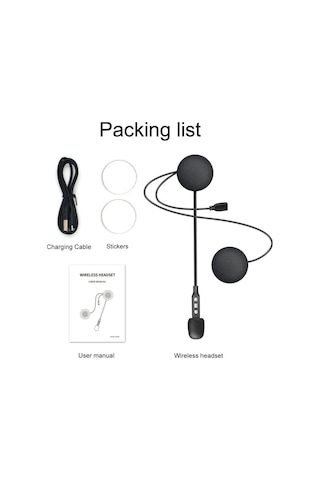 Vkemall Mh06 Motosiklet Bluetooth Kulaklık Kask Kulaklığı Bluetooth 5.0 Kablosuz Kulaklık Siyah Motosiklet İnterkom Kulaklığı