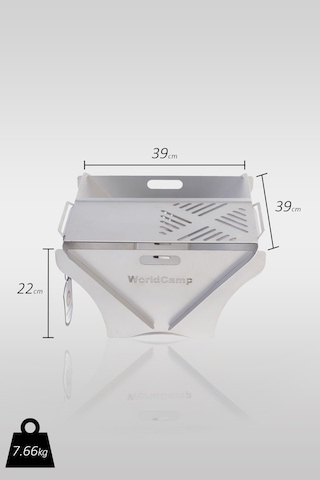 Büyük Boy Portatif Mangal Ateş Kutusu Gri