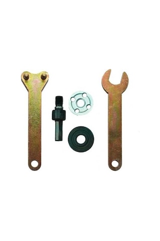 Pazly 3/8'' 10mm Açılı Taşlama Mandren Adaptörü Seti + Disk Tutucu & 2 Anahtar 5'li Paket