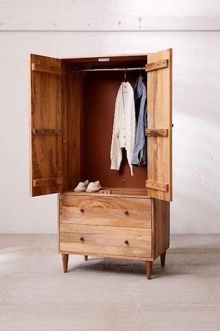 Ahşap Çok Amaçlı Vintage Model Elbise Dolabı, Gardrop
