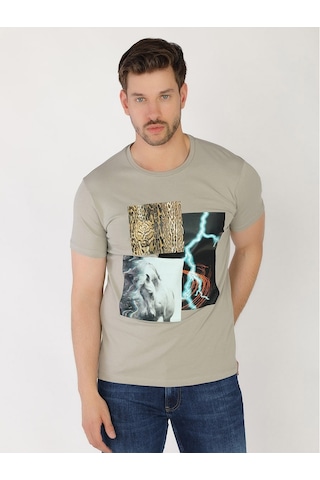 Roberto Cavalli Erkek Tshirt /M.Rob.0421.14020 - A.Gri Açık Gri