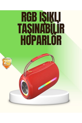 Mey İthalat Rgb Led Işıklı 20w Taşınabilir Bluetooth Hoparlör Ipx6 Suya Dayanıklı