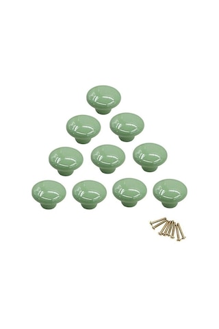 Yuvarlak Porselen Düğmeler, Mobilya Düğmeleri, Çekmece Düğmeleri, Dolap Düğmeleri, Seramik Kulplar, Dekor, Antika Yaylı Çekmece, Şifonyer, Kapı Yeşil