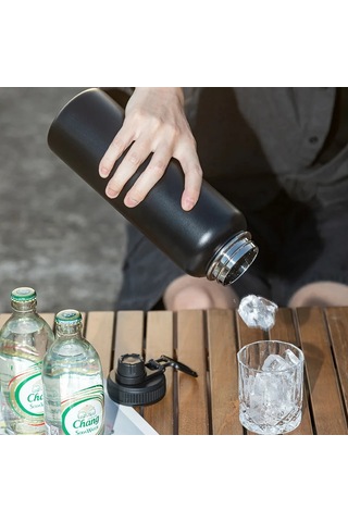 1000ml Paslanmaz Çelik Termos Şişe Büyük Kapasiteli Termal Su Şişesi Yalıtımlı Bardak Çift Duvar Vakum Şişeleri Seyahat Açık Kırmızı Diğer