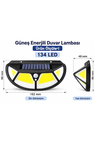 Sh-122 Güneş Enerjili Solar Bahçe Sokak Aydınlatması 3 Yönlü Aydınlatma Soğuğa Sıcağa Dayanıklı Duvara Monte