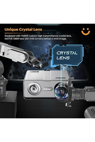 Yaber 4K - 5G Wifi Ve Bluetooth 15000L 1080P HD Taşınabilir Projektör