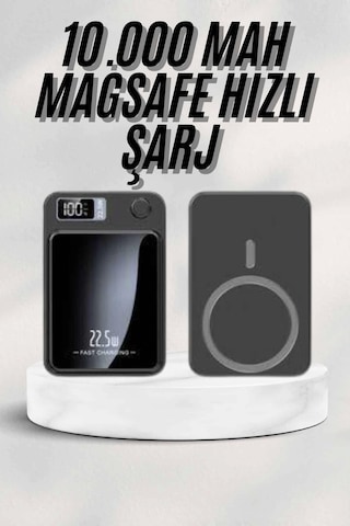 Taşınabilir Şarj Magsafe Powerbank 10.000 Mah Hızlı Şarj Led Göstergeli Kablosuz Çok Renkli