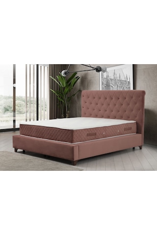 140x200 Deluxe Baza+başlık+sonata Yatak Gül Kurusu