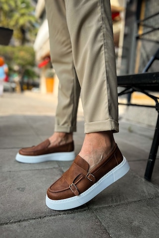Roof Atelier Erkek Taba Kemer Tokalı Loafer Ayakkabı - 417 - Cbt Mancini Taba