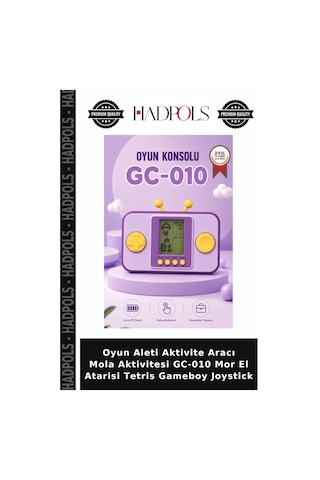 Oyun Aleti Aktivite Aracı Mola Aktivitesi Gc-010 Mor El Atarisi Tetris Gameboy Joystick