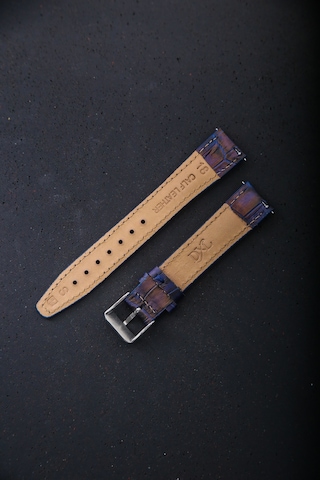 Hakiki Deri 18mm Akıllı Pimli Saat Kordonu Koyu Lacivert