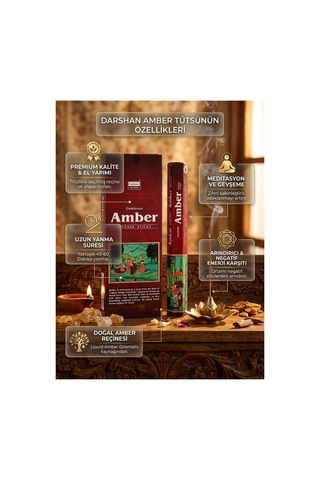 Darshan Amber Kehribar Aromalı Çubuk Tütsü 20 Adet