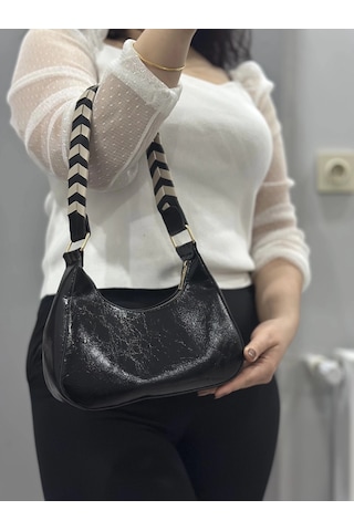 Biçomi Kraş Siyah Cilt Çanta Siyah