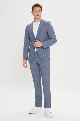 Ac&co Erkek Lacı Slim Fit Mono Yaka Beli Bağlamalı Desenli Takım Elbise
