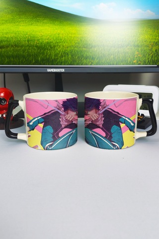Noragami Anime Baskılı Seramik Lüks Kupa 1 Adet Özel Siyah Kulp Dalga Kulp V3d Çok Renkli