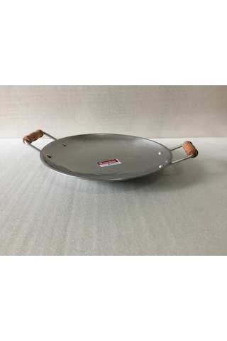 Kavurma Sacı - No:2 - 32 CM Küçük Boy - Krom Çelik - Ahşap Kulplu