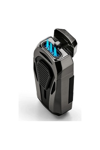 Colibri Boss Üçlü Jet Çakmak Puro Çakmağı Kesicili Siyah