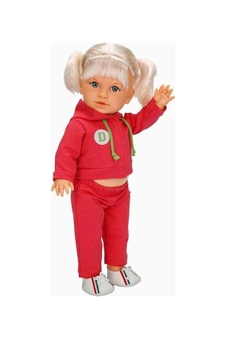 Tina Sporty Bebek 45 Cm. - Koyu Pembe Eşofmanlı