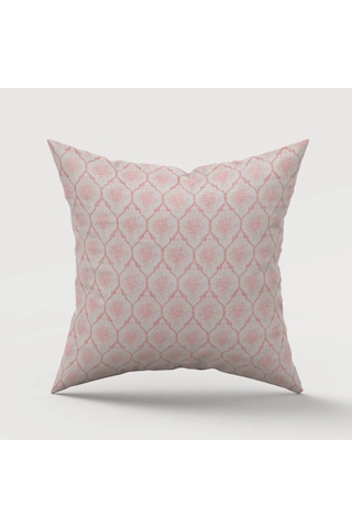 Melisa Damask Baskılı Duck Kumaş Krem/pembe 45 45 Cm - 500 45 x 45