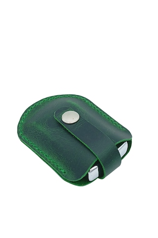 Hakiki Deri Mekanizmalı Zippo Çakmak Kılıfı - Haki Haki