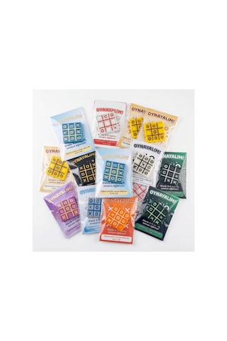 Xox Oyunu Karışık 10'lu Paket Kişiye Özel Öğretmen Adı Yazılı Kartlı Mini Tic Tac Toe Okul Karne Sınıf Hediyesi