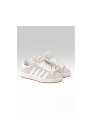 Modmen Cmps Unisex Bağcıklı Ortopedik Spor Sneaker Ayakkabı Gri-beyaz Çizgi