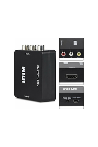 Suofeng Av'dan Hdmı'ye Dönüştürücü, 720p/1080p Manuel Ayar, Mini Boyut, Usb Şarjlı, Ev Ve Ofis Kullanıma Uygun