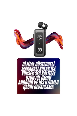Makaralı Bluetooth Kulaklık Telefon Uyumlu Makaralı Tf Kart Girişli Güç Göstergeli