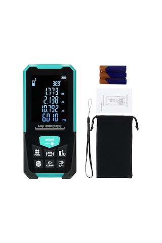 Reedark D3-50 Lazer Mesafe Ölçer, 50m Aralık, Alan/hacim/iki Nokta Ölçüm, 50 Veri Depolama, Pil İle Teslim, Ip54 Su Geçirmez