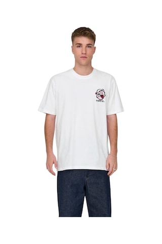 Only Erkek Popeye Regular Kısa Kollu Tişört 22029521 Beyaz