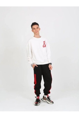 Marions Çocuk I'm Ok Yazılı 2 İplik Sweatshirt-15233 Ekru