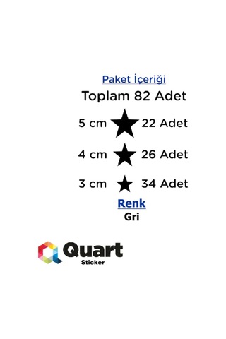 Gri Yıldız Çocuk Odası Duvar Sticker