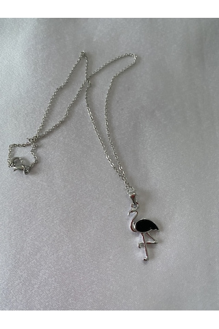 Kuğu Figürlü Kolye Gümüş Renk Gümüş