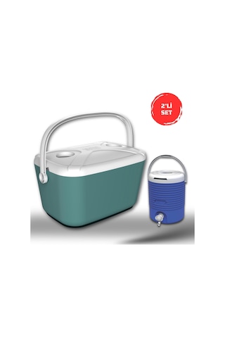 Buzluk Termos Set-30 Lt Buzzy Buzluk Termos 1178 Cooler Box + +6.5 Lt Erciyes Piknik Termos 1403 Cooler Jug Turkuaz