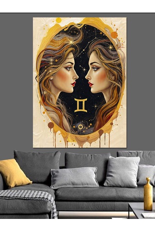 Ahşap Tablo İkizler Burcu Kadın Sembolü