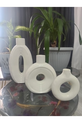 3 Lü İskandinav Tarzı Vazo Çok Renkli