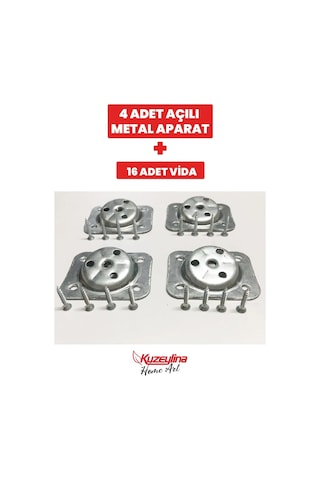 Kl-m5210 - 4 Adet Metal Sehpa Ve Ahşap Ayak Bağlantı Aparatı Açılı Ayak Aparatı Zigon Sehpa Masa Koltuk Puf