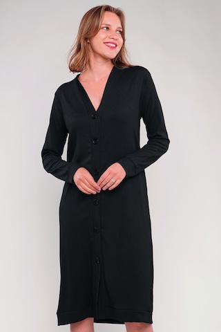 Gabria Ön Düğmeli Seul Uzun Hırka Siyah