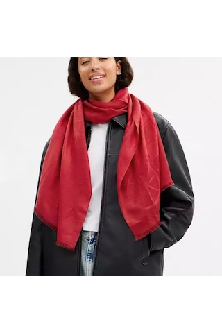 Coach Signature Wrap Yün Ipek Şal Kırmızı