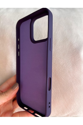 Apple Uyumlu iPhone 16 Pro Logolu İçi Kadife Silikon Lansman Kılıf