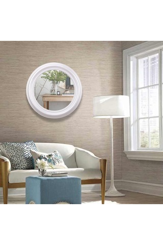 Round Yuvarlak Ayna İnci Ceviz