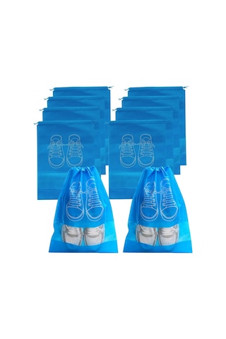 Maiyame 10 Adet Su Geçirmez Seyahat Ayakkabı Çantası, Folyo Haline Getirilebilir, Hafif, Tokağa Dayanıklı, Ev Ve Seyahat İçin Multifonksiyonel Mavi Depolama Organizatörü Diğer
