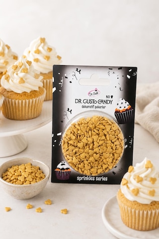 Dr. Gusto Altın Kalp Konfeti Pasta Süsleme Şekeri