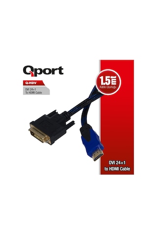 Qport Q-Hdv 1 8M Dvı 24+1Erkek=Hdmı Erkek Çeviric 975304