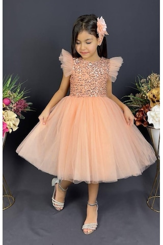 Mnk Baby & Kids Tüllü Kız Çocuk Kpl Elbise Mnk0526 Koyu Somon Mnk Baby & Kids Tüllü Kız Çocuk Kpl Elbise Mnk0526 Koyu Somon