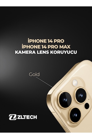 İphone 14pro/14promax Uyumlu Kamera Lens Koruyucu Gold