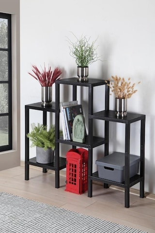 Mithra Life MIT1045 6 Katlı Plastik Siyah Banyo Mutfak Rafı