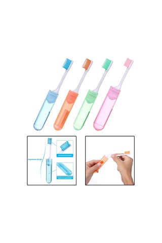 Suntek 4 Adet Taşınabilir Seyahat Katlanır Diş Fırçası
