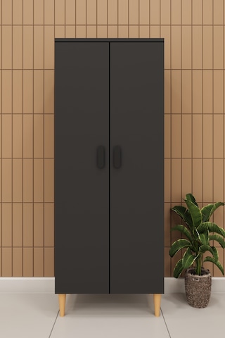 Modern 2 Kapaklı Çok Amaçlı Mutfak Banyo Dolabı %100 Mdf Erzak Kiler Dolabı Fd02 Antrasit