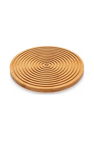 Bambu Oluklu Peynir Sunum Tahtası,28 Cm,lüx Bambu Sunum Tabağı,velor Home. Açık Gri